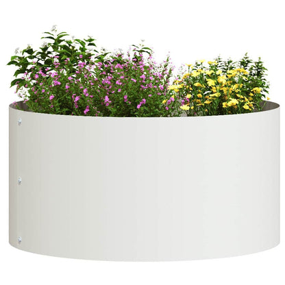 265581 - vidaXL Vazo Lulesh Metalike të Bardha Vazo Lulesh Metalike të Bardha me Diametër 40 cm