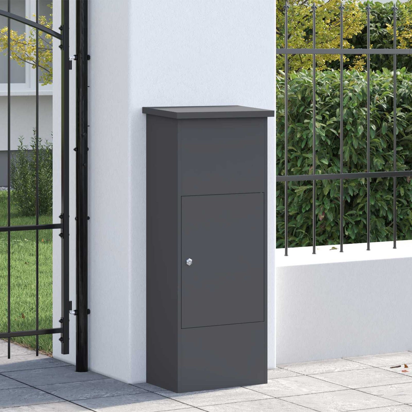 280658 - vidaXL Kuti Paketash me Derë Antracit 44.5 x 29 x 110.5 cm Çelik