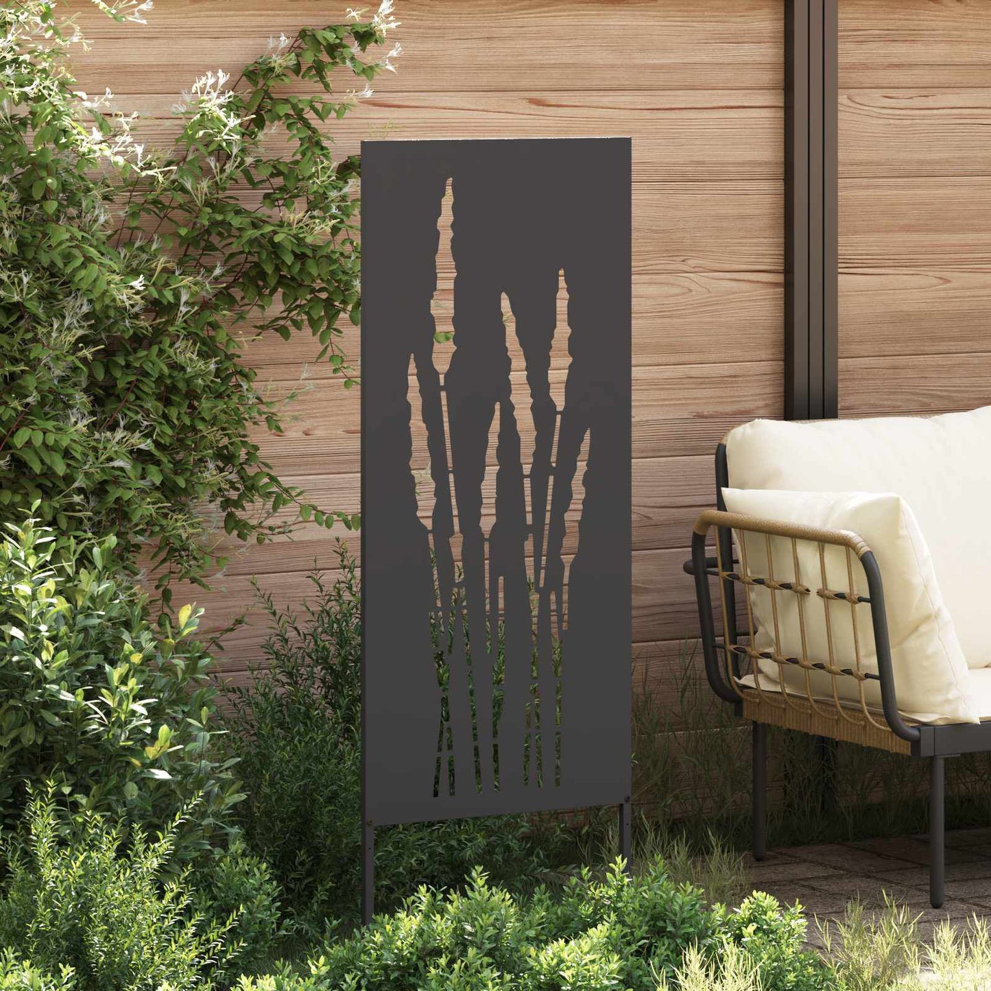265595 - vidaXL Mbrojtëse Privatësie për Kopsht, e Zezë 50 x 140 cm, Çelik i petëzuar në të ftohtë