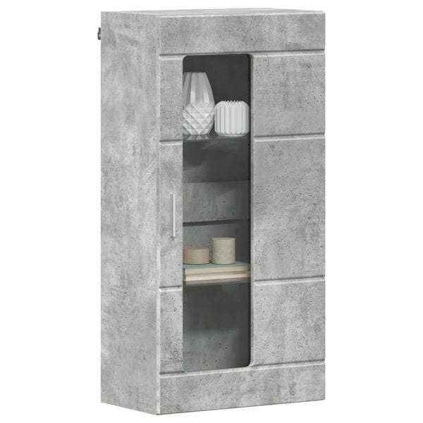291632 - VIDAXL Dollap druri, beton gri, dru i projektuar
