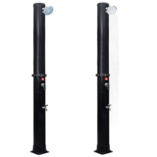 181558 - VIDAXL Dush i Jashtëm me Energji Diellore, Me Kokë Dushi dhe Rubinet, Kapacitet 40L