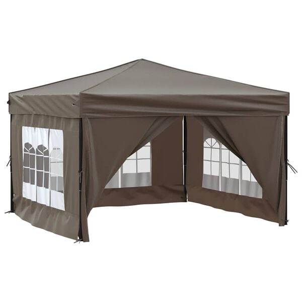 291658 - VIDA XL Tendë festash e palosshme me mure anësore, ngjyrë bezhë 3x3 m