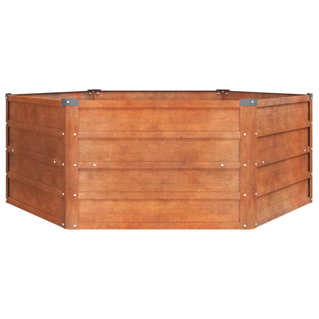 280022 - VIDAXL Shtrat i Ngritur për Kopsht, i Rrënjët, 129x129x45 cm, Çelik Corten