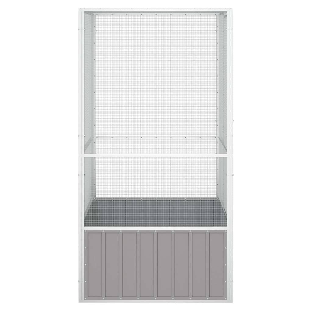 265048 - VIDA XL Kafaz zogjsh 111x107x211,5 cm Çelik i galvanizuar Gri