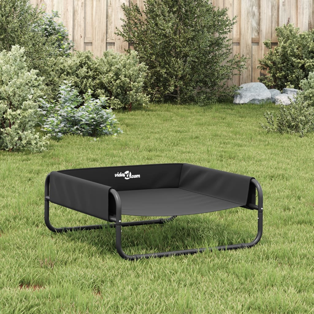 244428 - vidaXL Shtrat i Ngritur për Qen – Anthracite, Pëlhurë Oxford dhe Çelik