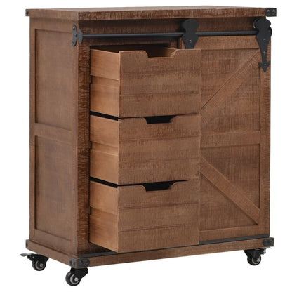 265064 - VIDA XL Dollap Ruajtjeje Dru Bredhi i Fortë 64x33,5x75 cm Kafe