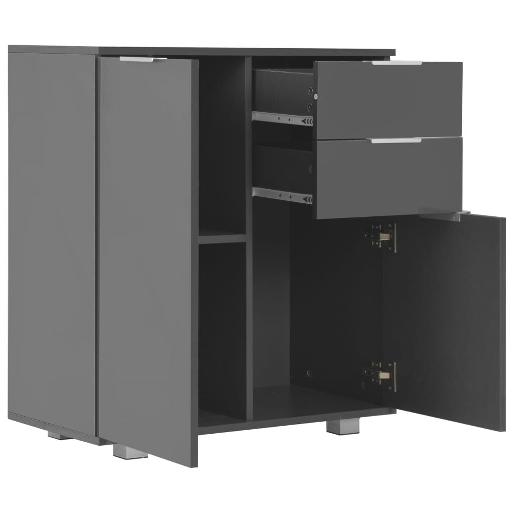 265075 - VIDAXL Bufe Gri me Shkëlqim të Lartë 71x35x80 cm Dru i Inxhinierizuar