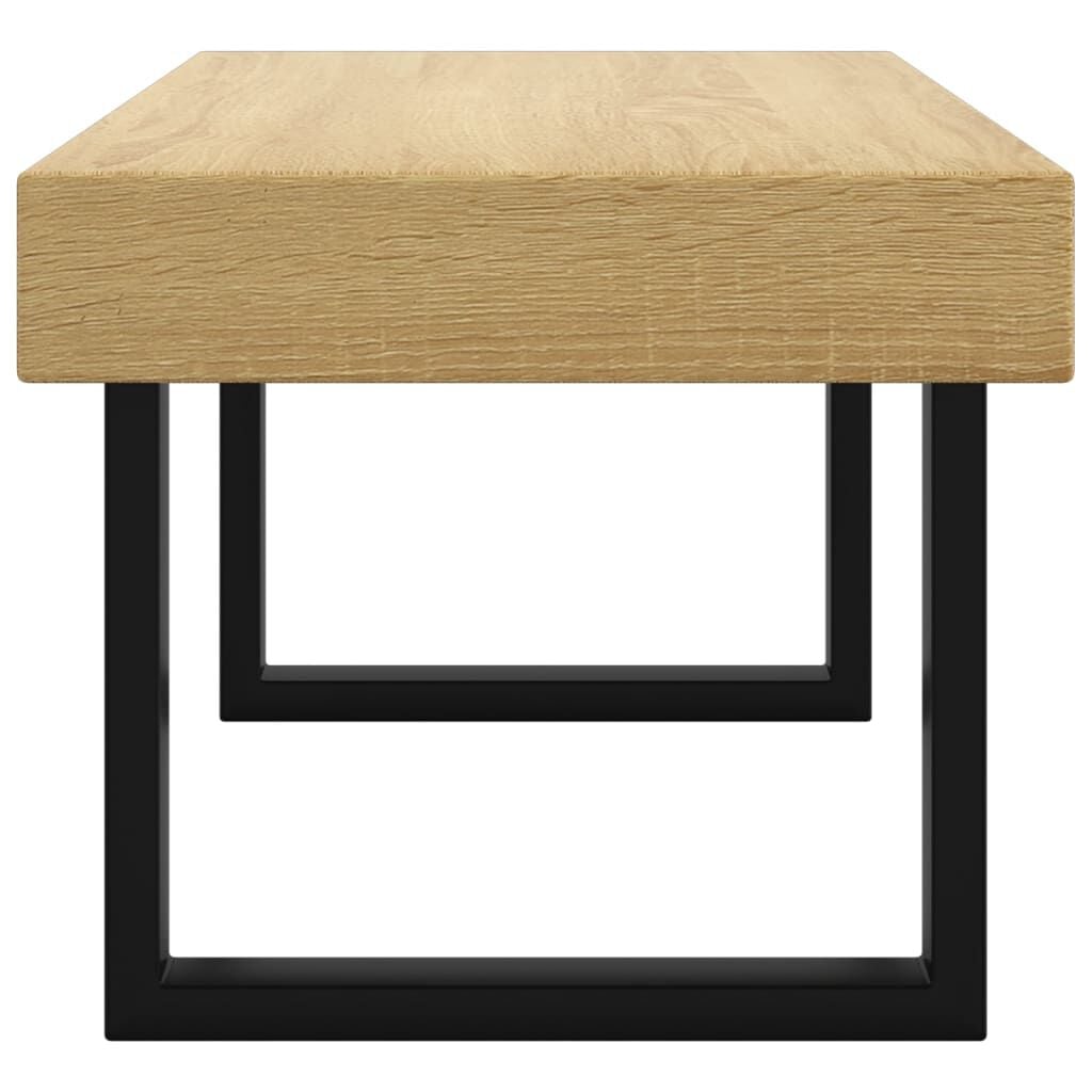 280075 - VIDA XL Tavolinë kafeje kafe e çelët dhe e zezë 90x45x40 cm MDF dhe hekur