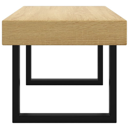 280075 - VIDA XL Tavolinë kafeje kafe e çelët dhe e zezë 90x45x40 cm MDF dhe hekur