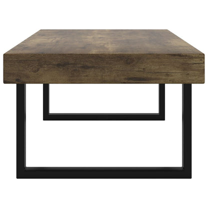 265077 - VIDAXL Tavolinë kafeje kafe e errët dhe e zezë 120x60x40 cm MDF dhe hekur