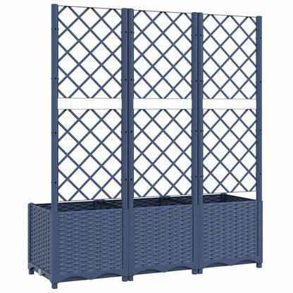 280129 - VIDAXL Vazo kopshti me rrjetë gri blu 120x40x136 cm, PP