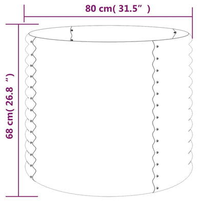 280135 - VIDA XL Vazo kopshti prej çeliku të galvanizuar 80x80x68 cm Jeshile