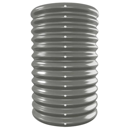 265136 - VIDAXL Shtretër i ngritur për kopsht, celik i galvanizuar 332x40x68 cm, gri