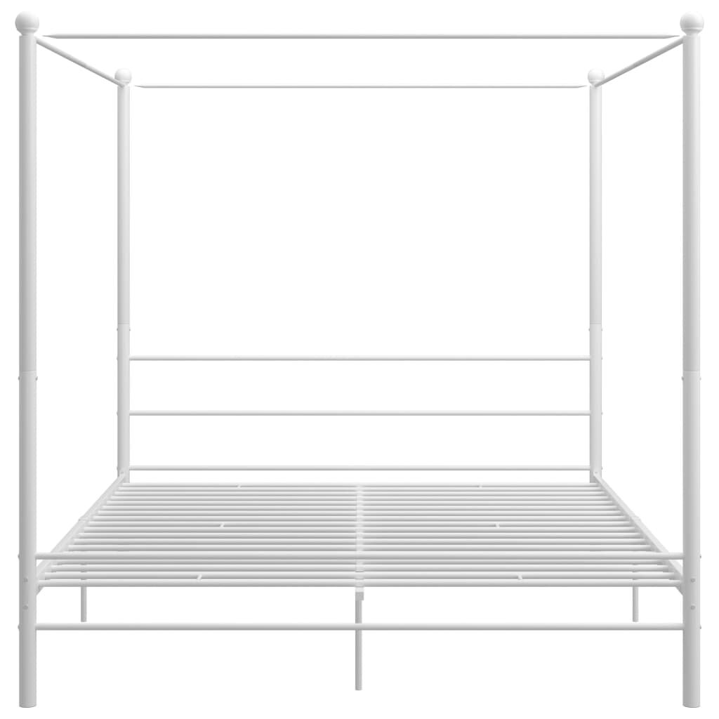265147 - VIDA XL Kornizë Krevati me Tendë pa Dyshek, Metal i Bardhë 200x200 cm