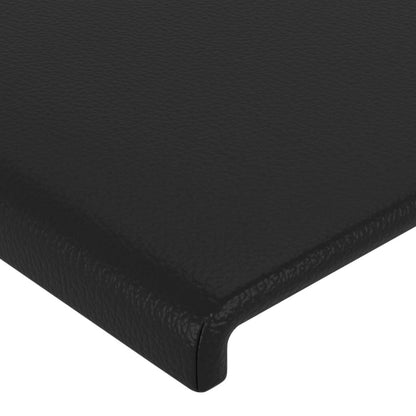 280166 - VIDA XL Kokë Shtrati e Zezë 144x5x78/88 cm, Lëkurë Artificiale