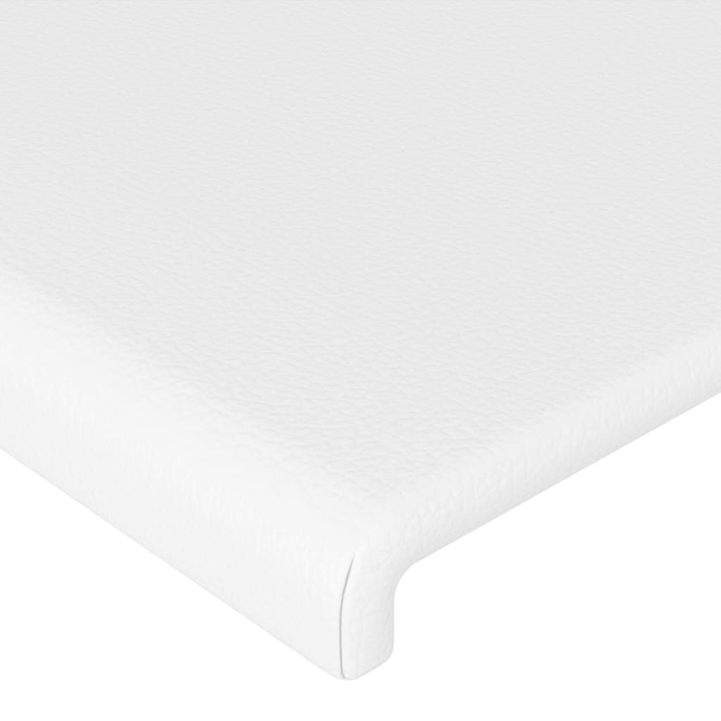 280167 - VIDA XL Kokë shtrati e bardhë 144x5x78/88 cm, Lëkurë artificiale