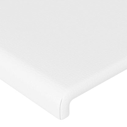 280167 - VIDA XL Kokë shtrati e bardhë 144x5x78/88 cm, Lëkurë artificiale