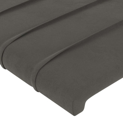 265162 - VIDA XL Kokë shtrati Gri e errët 144x5x78/88 cm Kadife
