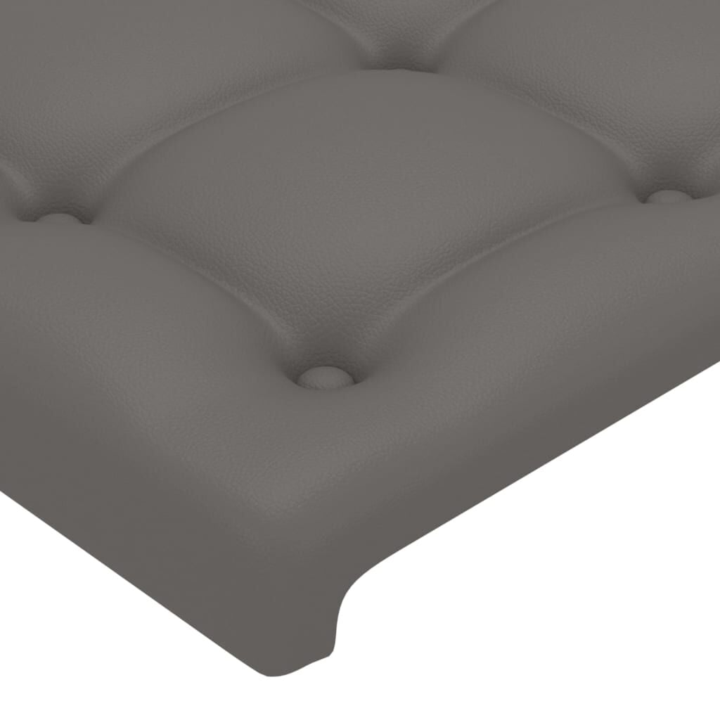 280173 - VIDAXL Kokë shtrati Gri 160x5x78/88 cm Lëkurë artificiale
