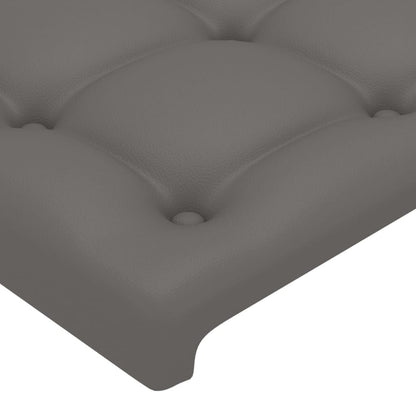280173 - VIDAXL Kokë shtrati Gri 160x5x78/88 cm Lëkurë artificiale