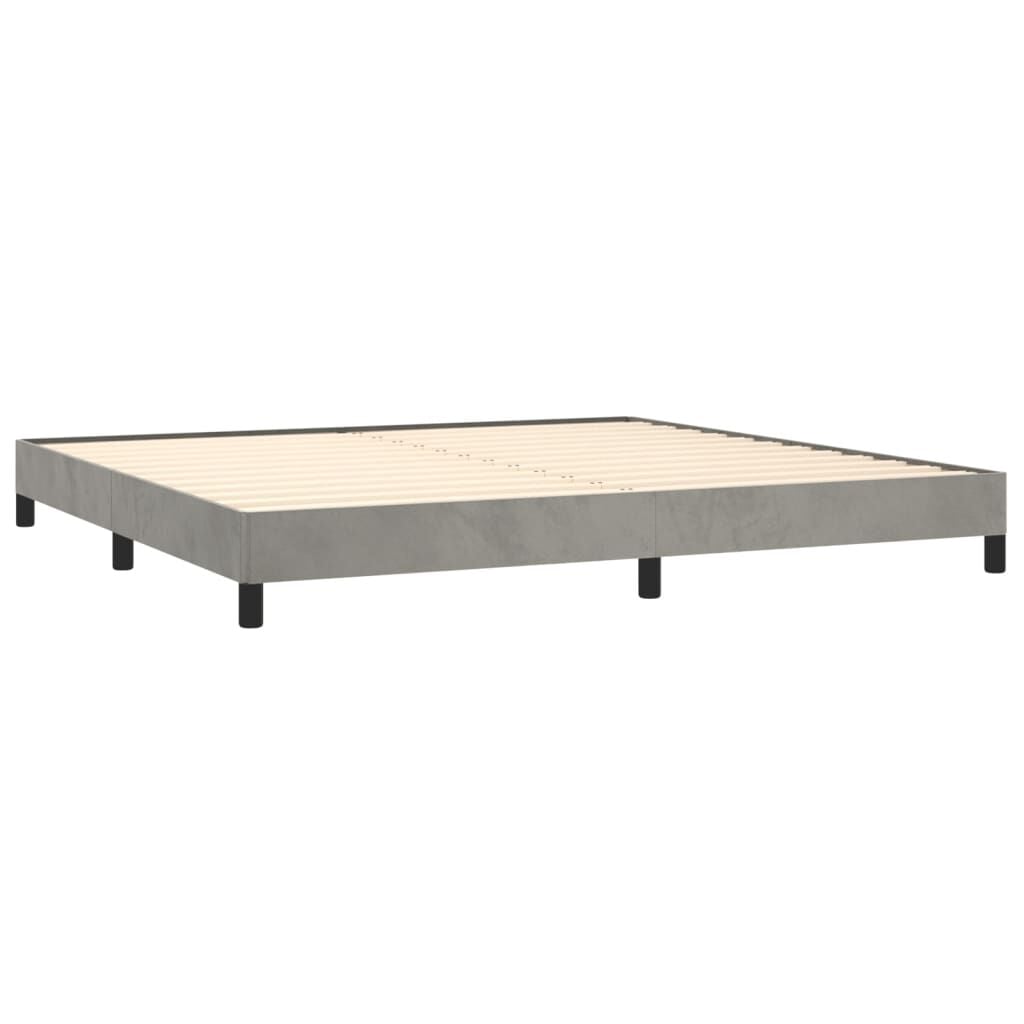 280179 - VIDAXL Kornizë shtrati pa dyshek Gri e çelët 200x200 cm Kadife