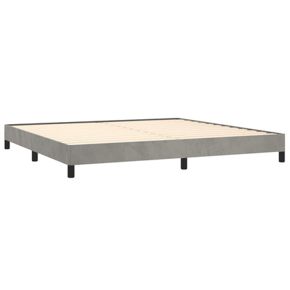 280179 - VIDAXL Kornizë shtrati pa dyshek Gri e çelët 200x200 cm Kadife