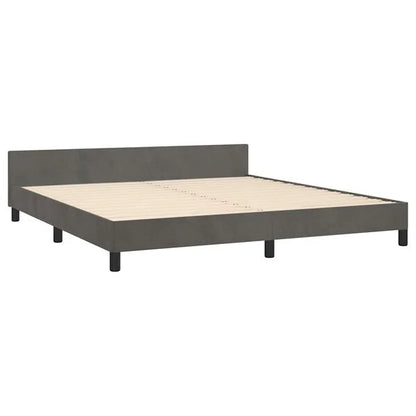 280480 - vidaXL Kornizë Shtrati pa Dyshek, Gri e Errët 160 × 200 cm, Kadife