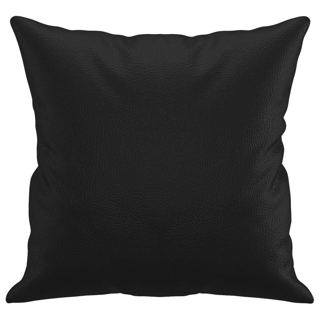 265173 - VIDAXL Jastëkë mbulues, 2 copë, të zinj, lëkurë artificiale, 40x40 cm