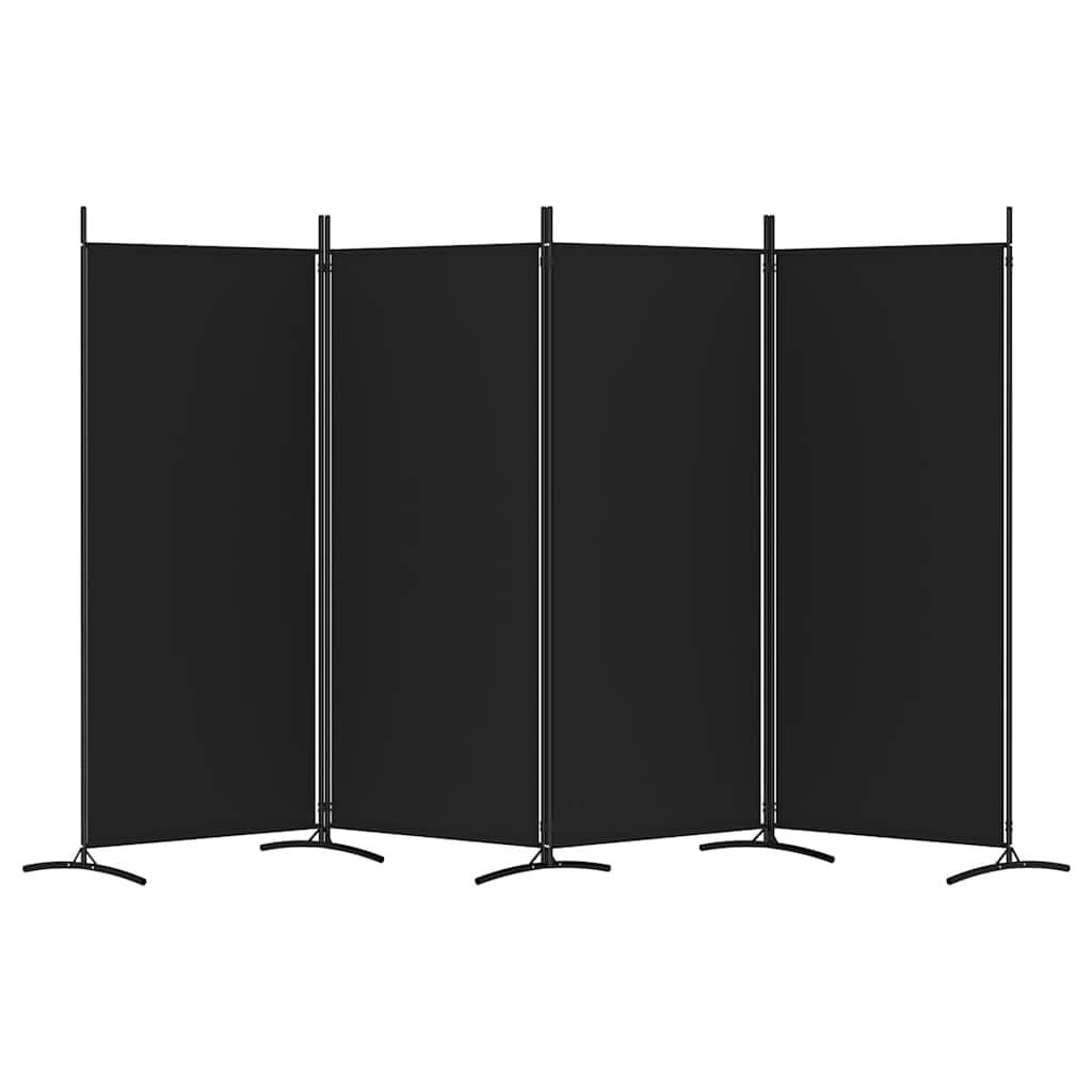 280189 - VIDAXL Ndarës Dhome me 4 Panele, Ngjyrë e Zezë 346x180 cm, Material