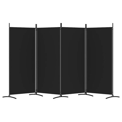 280189 - VIDAXL Ndarës Dhome me 4 Panele, Ngjyrë e Zezë 346x180 cm, Material