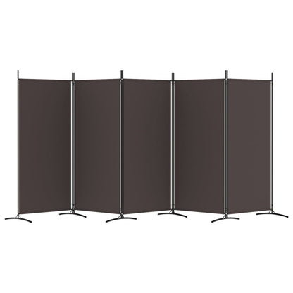 280190 - VIDAXL Ndarës Dhome me 5 Panele, Ngjyrë Kafe 433x180 cm, Pëlhurë