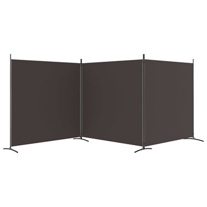 265179 - VIDAXL Ndarës Dhome me 3 Panele, ngjyrë kafe, 525x180 cm, pëlhurë