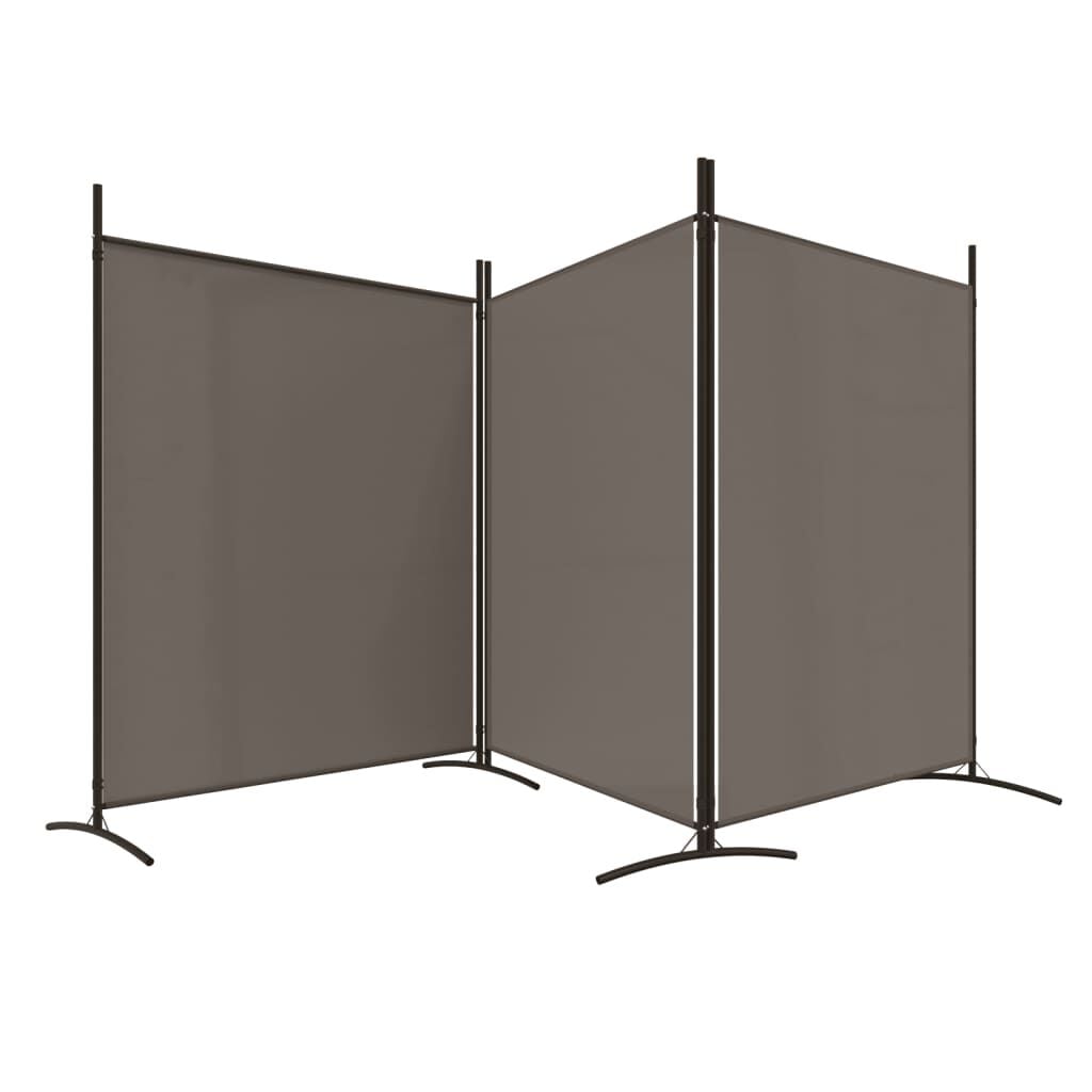 280192 - VIDAXL Ndarëse Dhome me 3 Panele, Ngjyrë Antraciti 525x180 cm, Pëlhurë