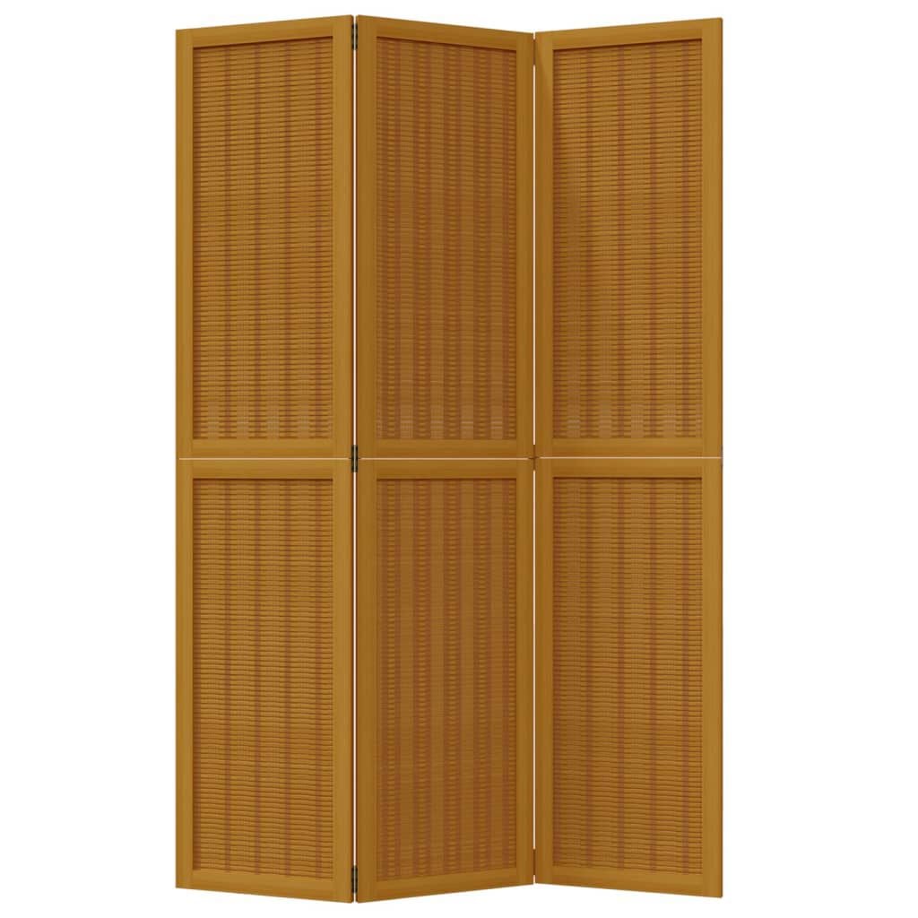 265208 - VIDAXL Ndarës Dhome me 3 Panele, Dru i Fortë, Kafe, Paulownia