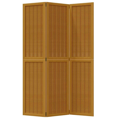 265208 - VIDAXL Ndarës Dhome me 3 Panele, Dru i Fortë, Kafe, Paulownia