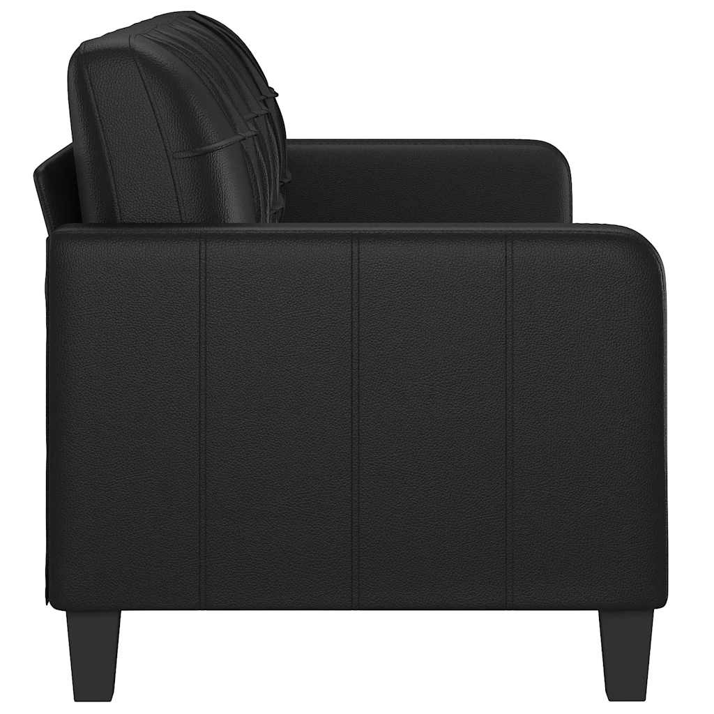 280249 - vidaXL Divan 3 Ulës, 180 cm, Lëkurë Artificiale, i Zi