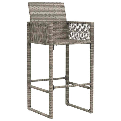 265229 - VIDA XL Karrige për Bar Kopshti, 2 copë, Gri, Poliester Ratan