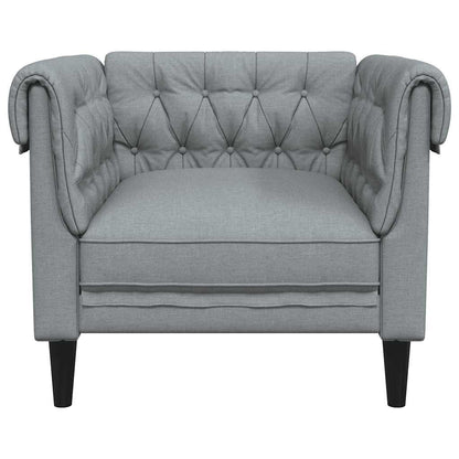 280273 - VIDA XL Divan Kolltuk Chesterfield, Ngjyrë Gri e Çelët, Pëlhurë