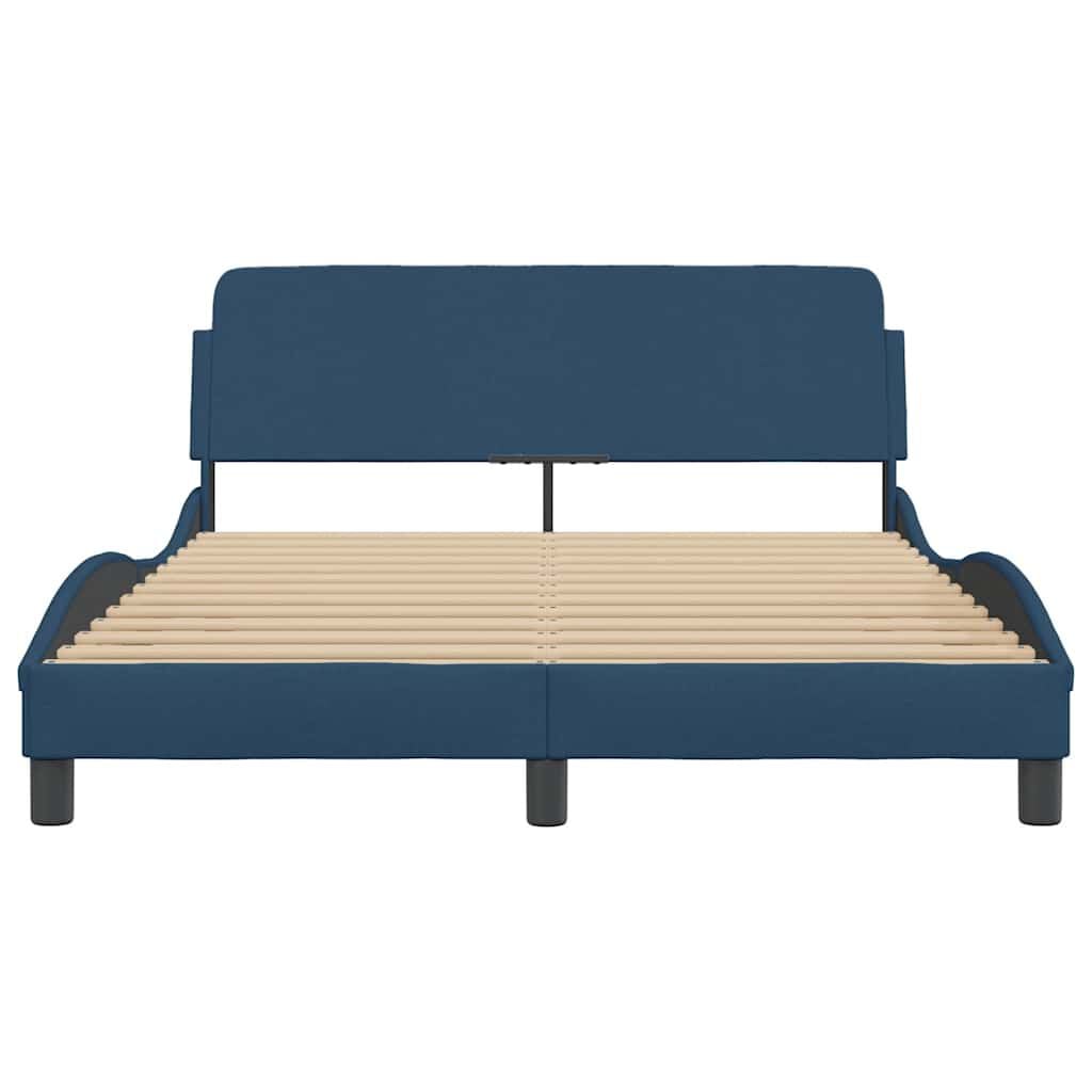 265263 - VIDA XL Kornizë shtrati me kokë shtrati "Dover" Blu 140x190 cm Pëlhurë