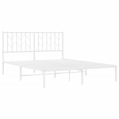 265268 - VIDA XL Kornizë shtrati metalike pa dyshek me kokën e shtratit, e bardhë 135x190 cm