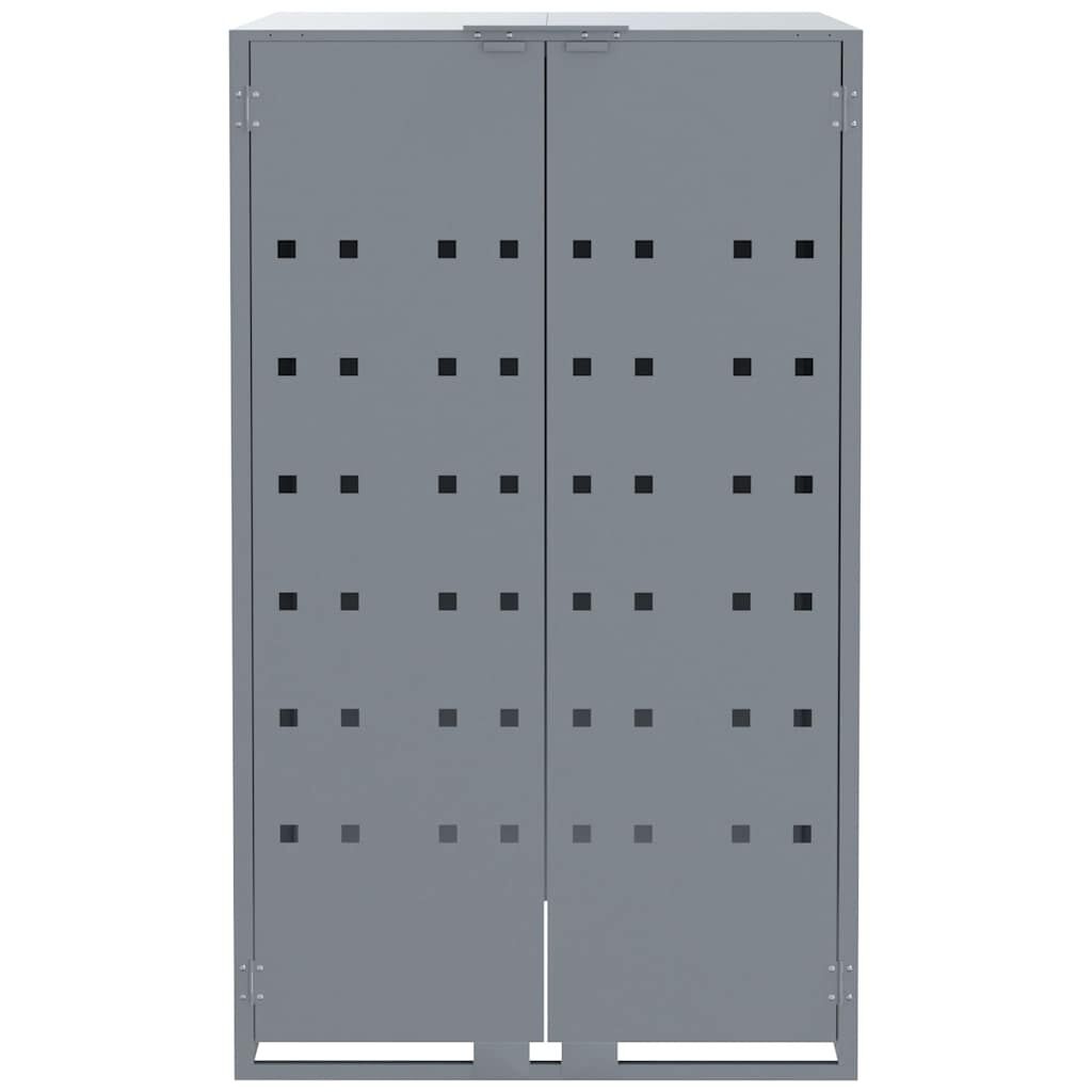 280316 - VIDAXL Vendndodhje për Kontejnerë me Rrota për një Kontejner të Vetëm, Ngjyrë Gri, Çelik 69x79x117 cm