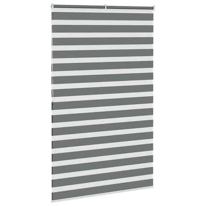 280340 - VIDAXL Perde Zebra Gri e Errët 140x200 cm, Gjerësia e pëlhurës 135,9 cm, Poliester