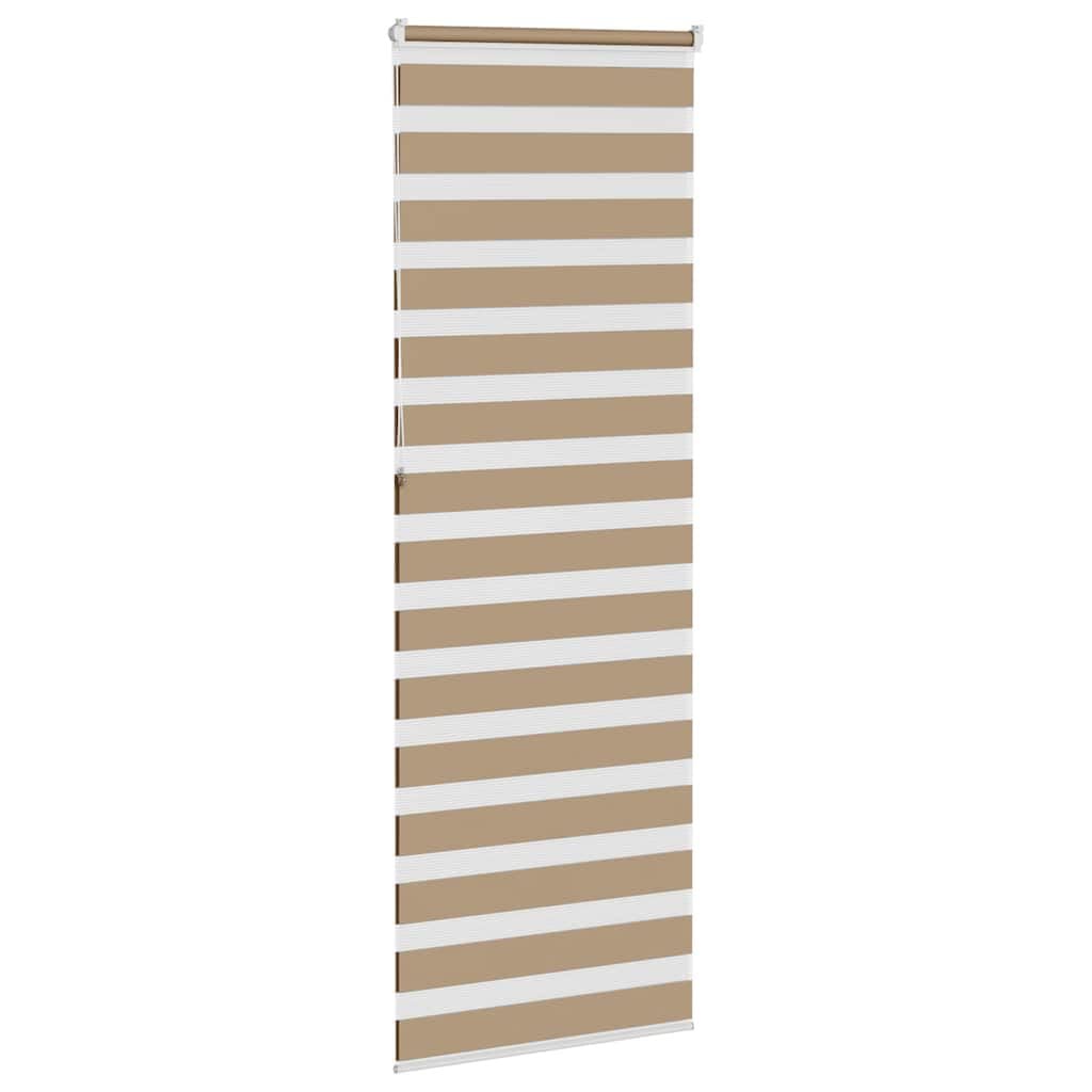 280341 - VIDAXL Perde Zebra Ngjyrë Kafe Rërë 70x230 cm, Gjerësia e pëlhurës 65,9 cm, Poliester