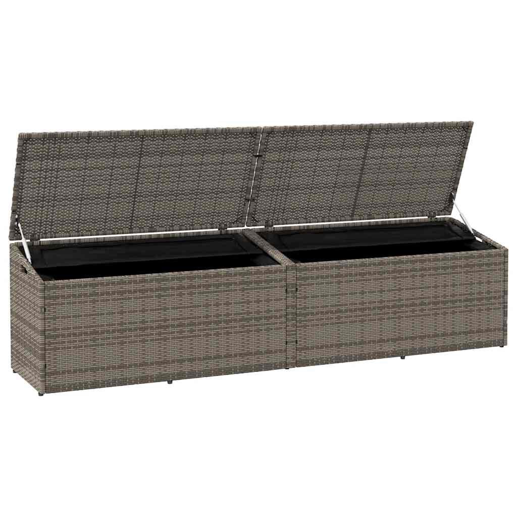 280364 - VIDAXL Kuti Ruajtjeje për Kopsht, Gri 220x50x58 cm, Prerë nga Polietileni Rattan