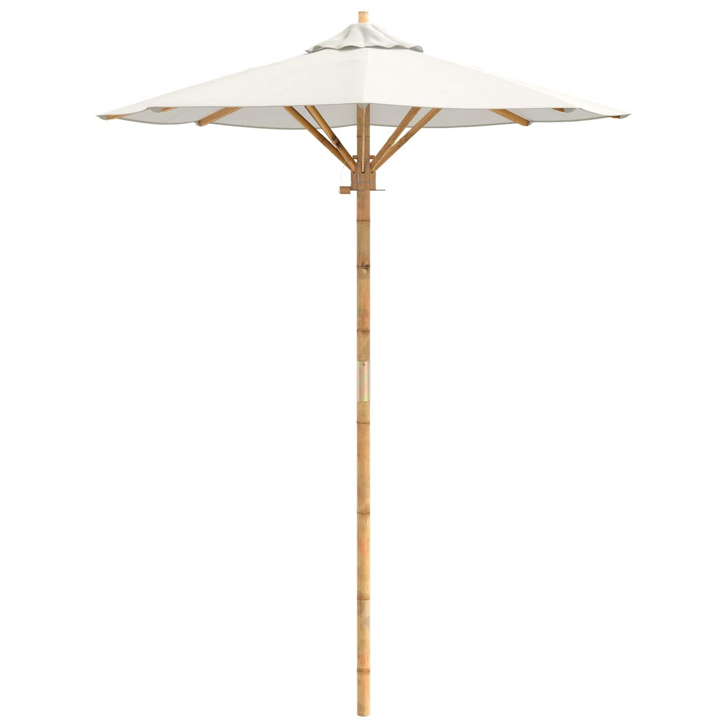 280376 - vidaXL Çadër kopshti Elegante , Ngjyre Kremë dhe e Bardhe Ø 150 x 210 cm Bamboo