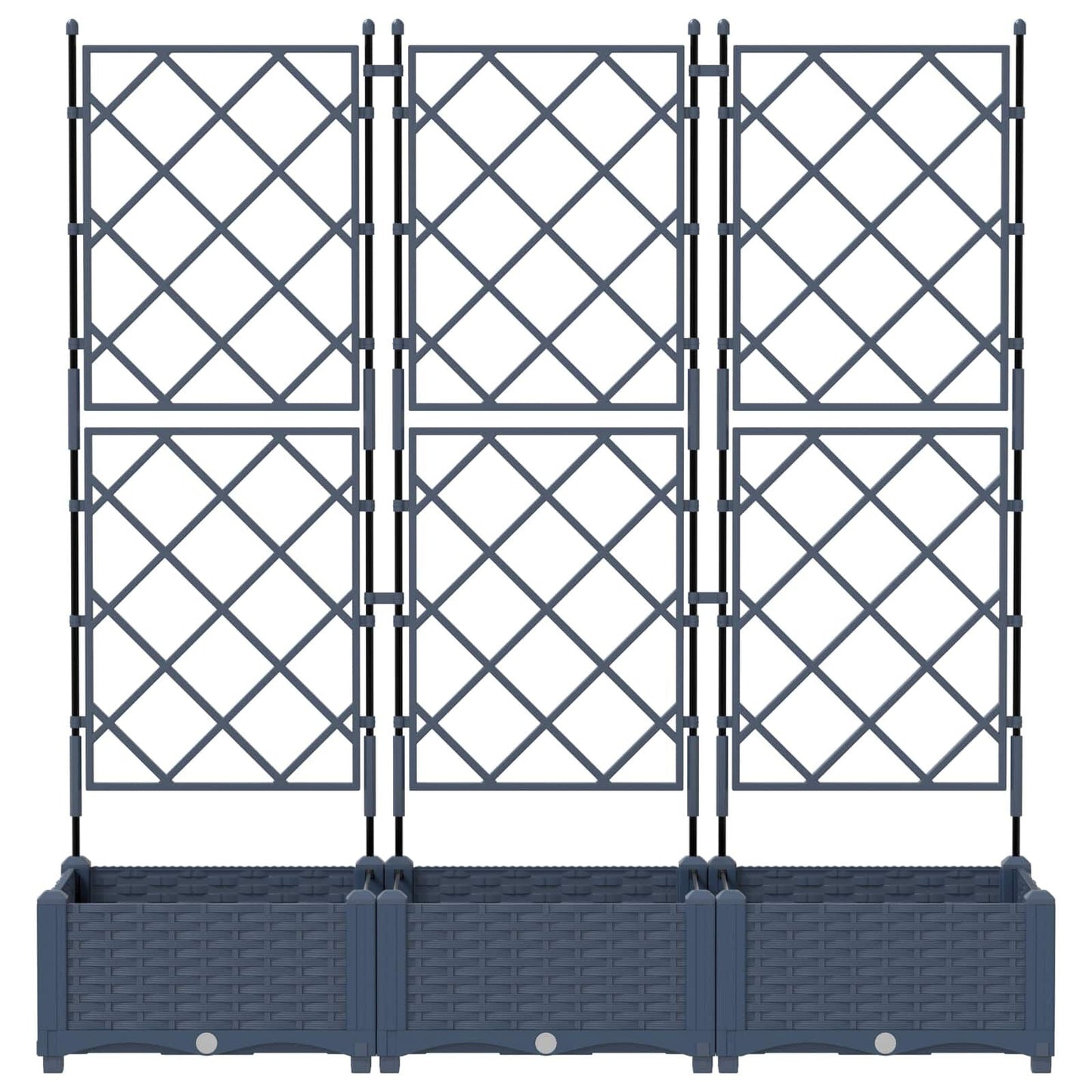 265350 - Vazo kopshti idaXL 3 copë Gri 120 x 40 x 125.5 cm Plastike