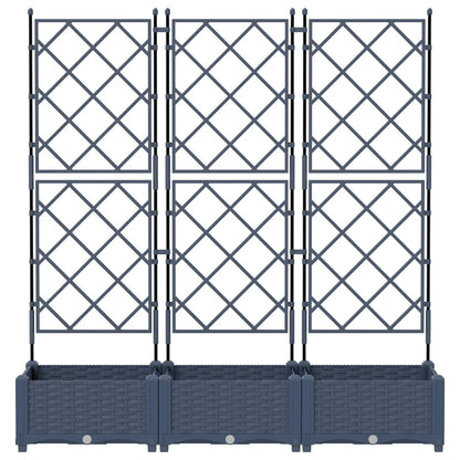 265350 - Vazo kopshti idaXL 3 copë Gri 120 x 40 x 125.5 cm Plastike