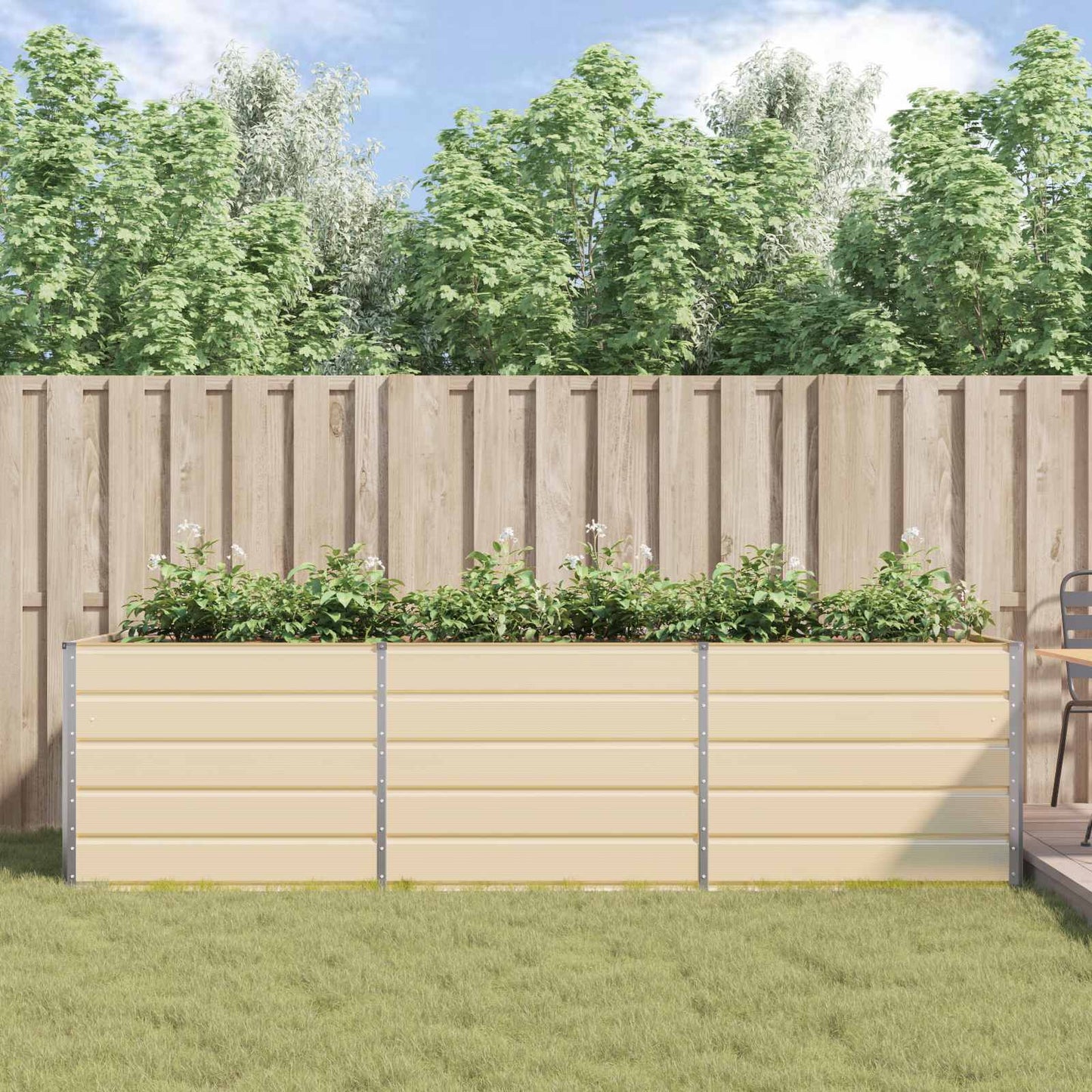 280440 - vidaXL Vazo Fildishi 290 x 100 x 75 cm Çelik i Galvanizuar