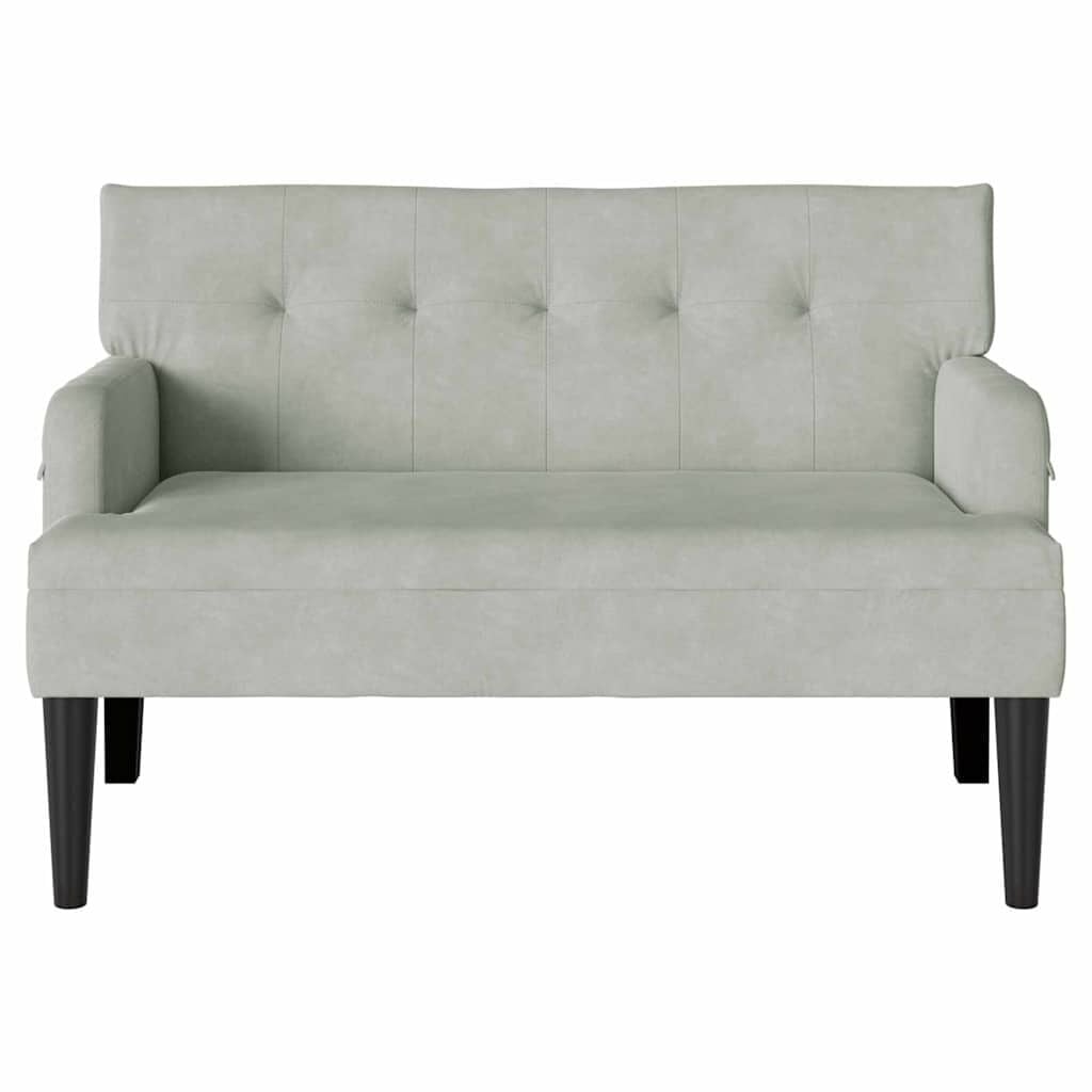 280445 - vidaXL Banc Chesterfield Gris clair 112 x 65,5 x 75 cm Velours