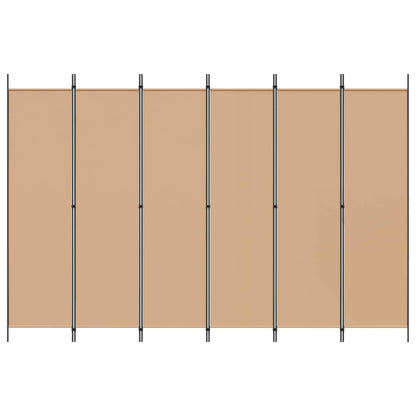 280478 - vidaXL Ndarëse Dhome me 6 Panele, Ngjyrë Bezhë 300 x 200 cm, Pëlhurë